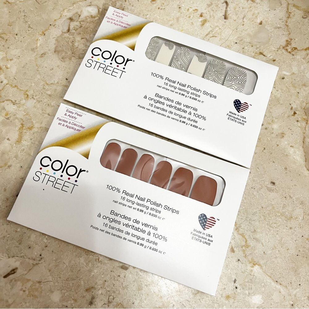 Color Street 100% Real Nail Polish Stripe in Maple Me Crazy and Out of Line NWT